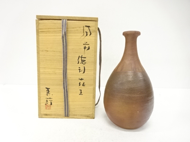 JAPANESE CERAMICS / BIZEN WARE FLOWER VASE / ARTISAN WORK